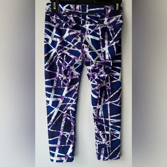 Athleta womens XS white sport bra and purple geometric Capri leggings bundle set - Picture 11 of 16